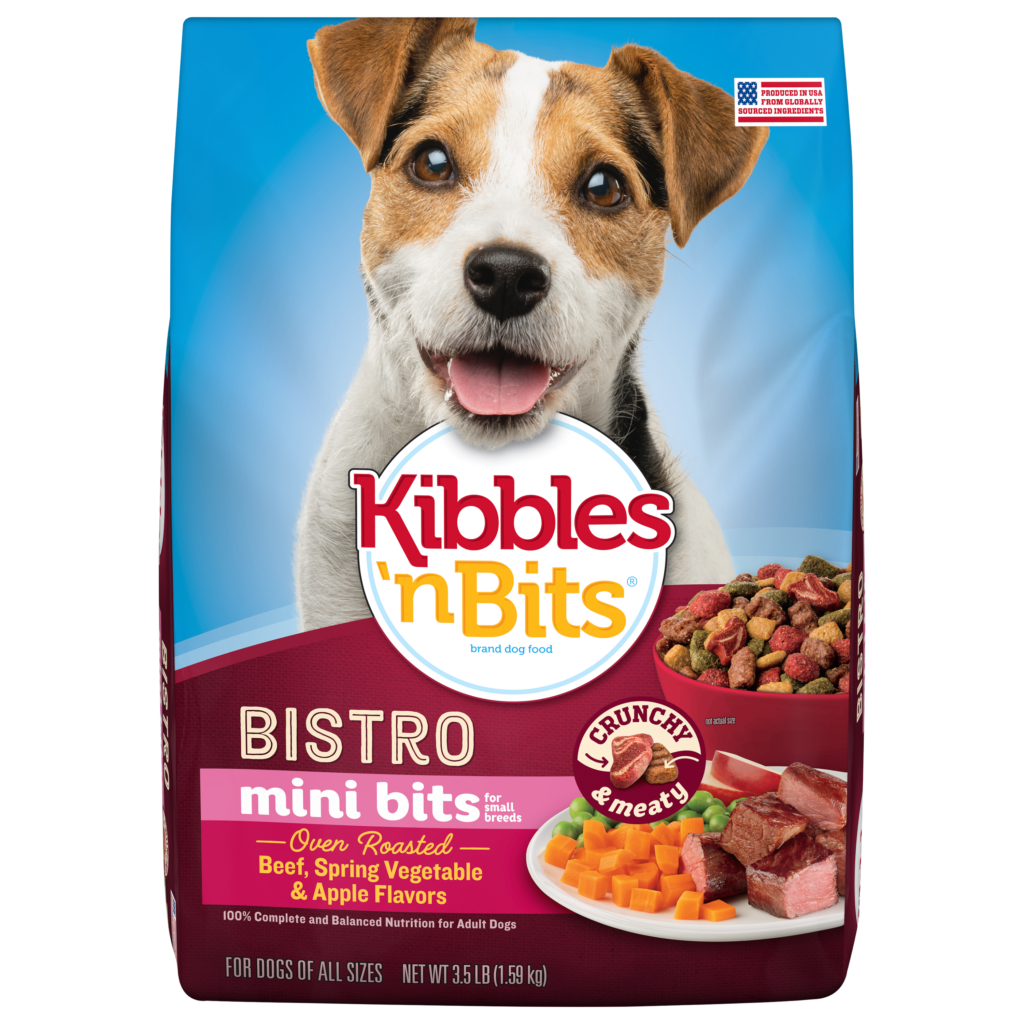 Kibbles'n Bits Bistro Mini Bites Small Breeds Beef Veg Apple Dry Dog Food 3.5LB